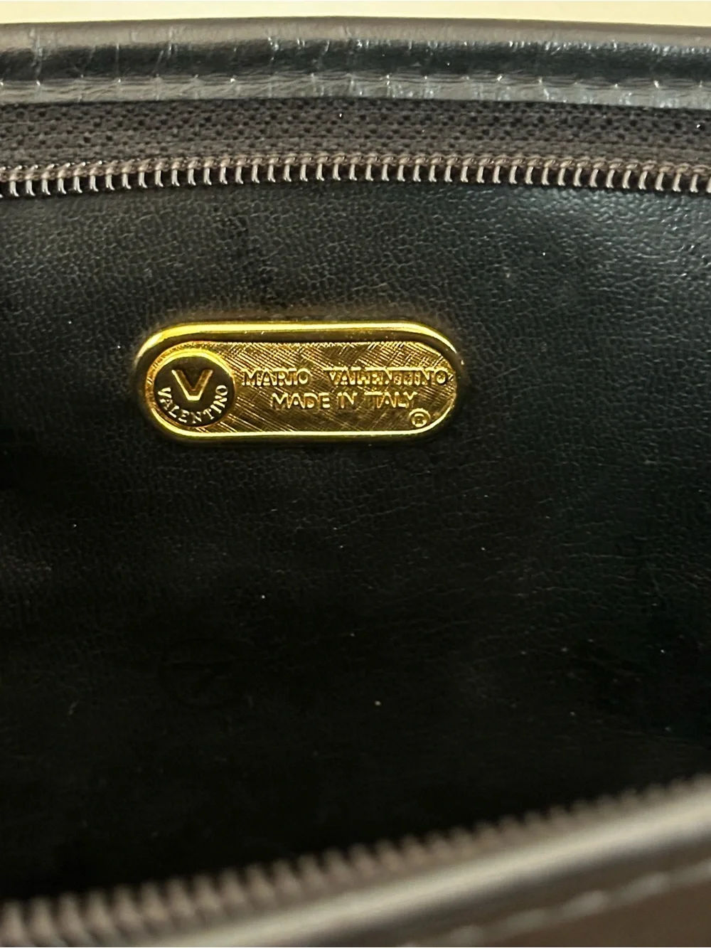 Mario Valentino Signature Stripe Leather Clutch & Dustbag